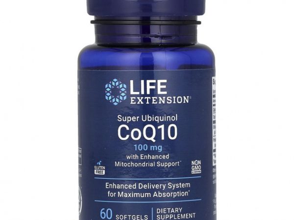 Life Extension, суперубихинол коэнзим Q10 с улучшенной поддержкой митохондрий, 100 мг, 60 мягких таблеток