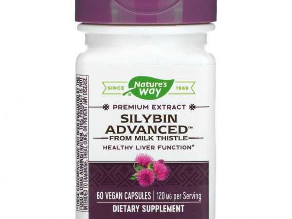 Nature's Way, Silybin Advanced from Milk Thistle, 120 mg, 60 Vegan Capsules