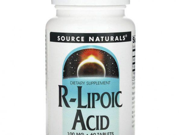 Source Naturals, R-липоевая кислота, 100 мг, 60 таблеток