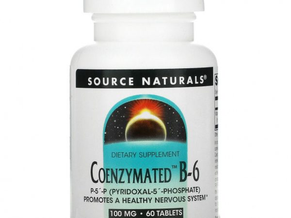 Source Naturals, Ферментированный витамин B6, 100 мг, 60 таблеток