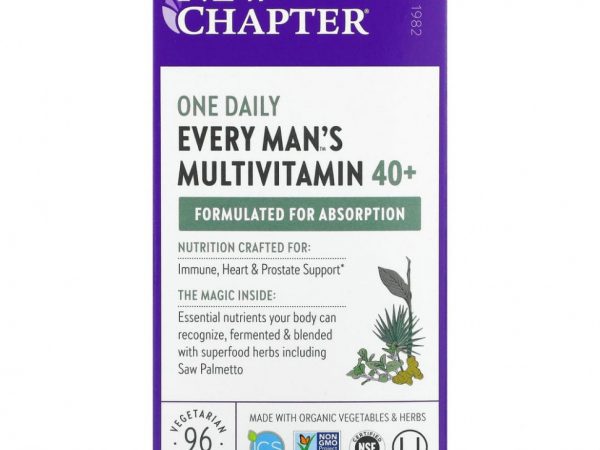 New Chapter, Every Man, ежедневная мультивитаминная добавка для мужчин старше 40 лет, 96 вегетарианских таблеток
