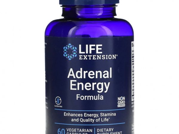 Life Extension, Адреналиновая энергетическая формула, 60 вегетарианских капсул
