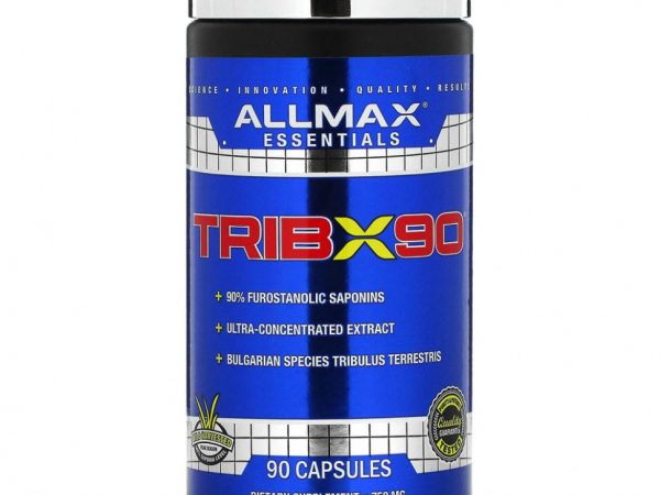 ALLMAX Nutrition, TribX90, ультраконцентрат, якорцы, 90% сапонинов фурастанолового типа, 750 мг, 90 капсул