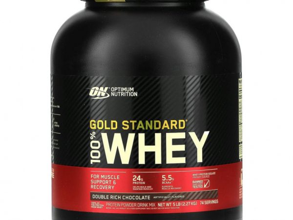 Optimum Nutrition, Gold Standard, 100% Whey, двойной шоколад, 2,27 кг (5 фунтов)