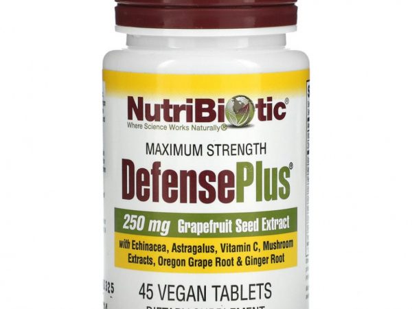 NutriBiotic, DefensePlus, максимальная сила, 45 веганских таблеток