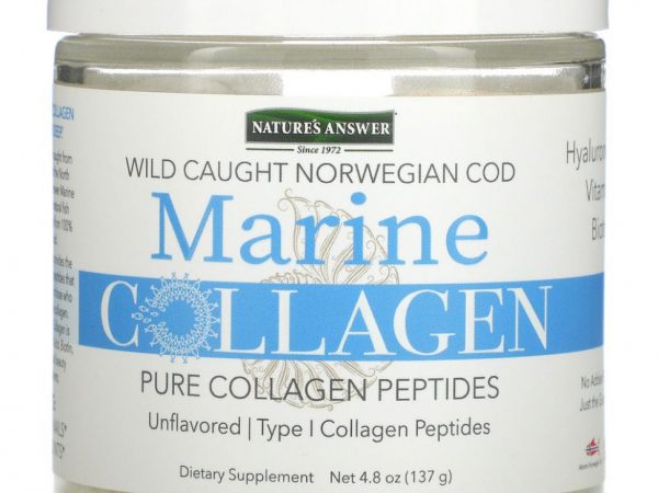 Nature's Answer, Морской коллаген из дикой норвежской трески, с нейтральным вкусом, 137 г (4,8 унции)