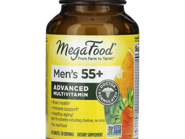 MegaFood, мультивитамины для мужчин старше 55 лет, 60 таблеток