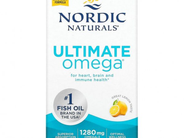 Nordic Naturals, Ultimate Omega, со вкусом лимона, 640 мг, 60 капсул