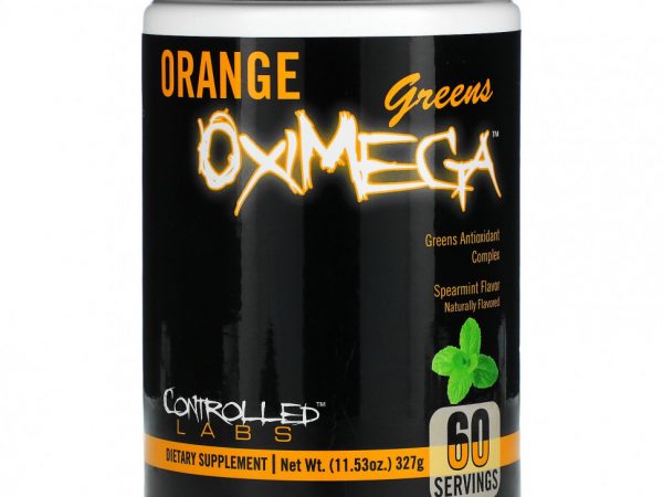 Controlled Labs, Orange OxiMega, комплекс с антиоксидантами из зелени, мята, 327 г (11,53 унции)