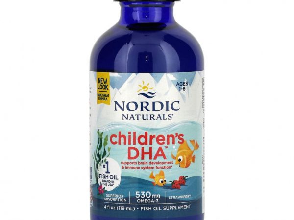 Nordic Naturals, ДГК для детей от 1 до 6 лет, со вкусом клубники, 530 мг, 119 мл (4 жидк. унции)