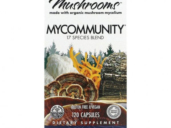 Fungi Perfecti, MyCommunity, комплекс из 17 видов грибов, 120 вегетарианских капсул