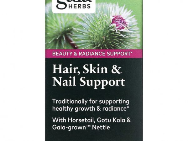 Gaia Herbs, Поддержка для волос, кожи и ногтей, 60 веганских капсул Liquid Phyto-Caps