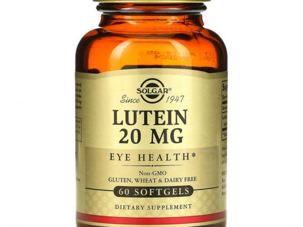 Solgar, лютеин, 20 мг, 60 капсул