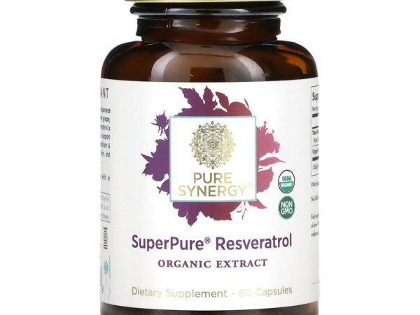 Pure Synergy, Super Pure, ресвератрол, 60 капсул