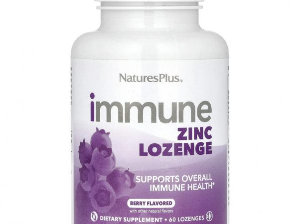 NaturesPlus, Immune Zinc, ягодный, 60 пастилок
