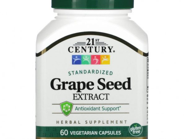 21st Century, экстракт виноградных косточек, стандартизованный, 60 вегетарианских капсул