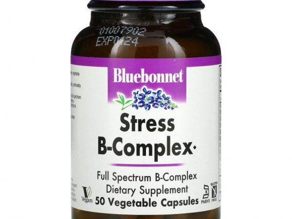 Bluebonnet Nutrition, Stress B-комплекс, 50 растительных капсул