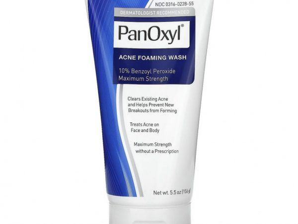PanOxyl, Пенка для умывания от акне, перекись бензоила 10% максимальной концентрации, 156 г (5,5 унции)