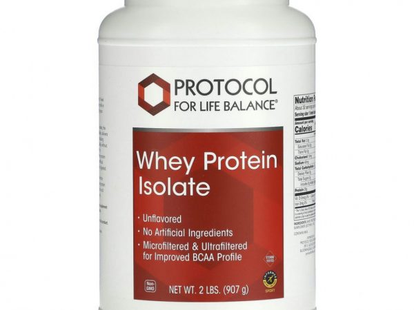 Protocol for Life Balance, Изолят сывороточного протеина, без добавок, 907 г (2 фунта)