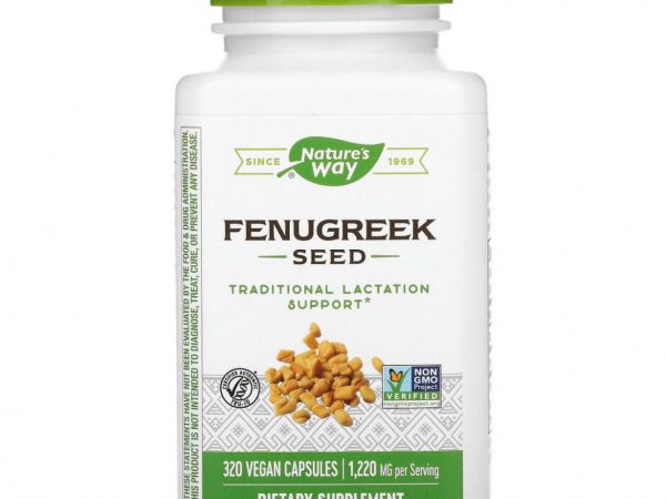 Nature's Way, семена пажитника, 610 мг, 320 веганских капсул