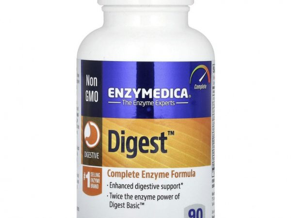 Enzymedica, Digest, полная формула ферментов, 90 капсул