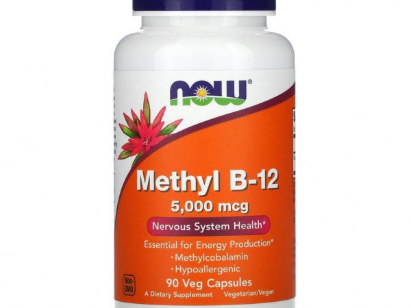 NOW Foods, метил B12, 5000 мкг, 90 вегетарианских капсул
