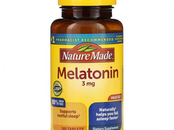 Nature Made, Мелатонин, 3 мг, 240 таблеток
