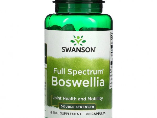 Swanson, Boswellia полного спектра, двойная сила действия, 60 капсул