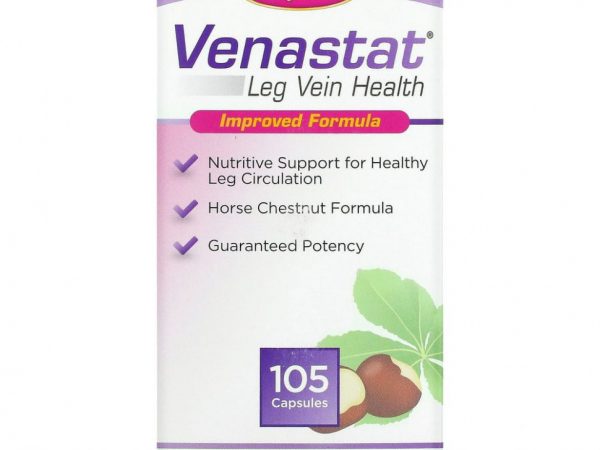 BodyGold, Venastat, средство для здоровья вен ног, 105 капсул