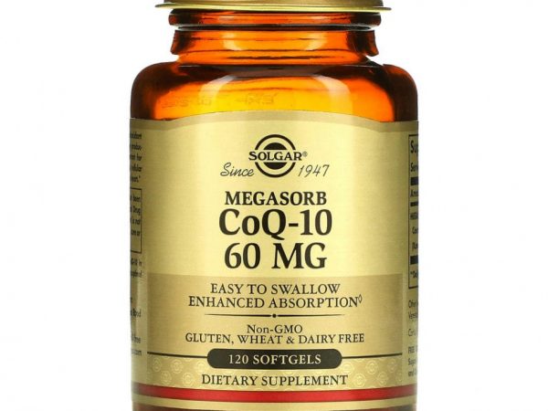 Solgar, Коэнзим Q10 с мегасорбом, 60 мг, 120 мягких таблеток