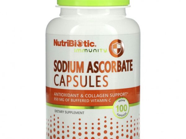 NutriBiotic, Immunity, аскорбат натрия, 100 веганских капсул
