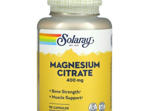 Solaray, Цитрат магния, 133 мг , 90 вегетарианских капсул