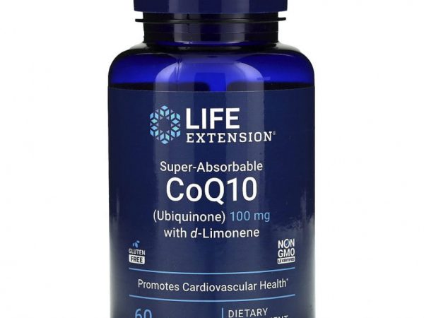 Life Extension, Super-Absorbable CoQ10, суперусваиваемый коэнзим Q10 (убихинон) с d-лимоненом, 100 мг, 60 капсул