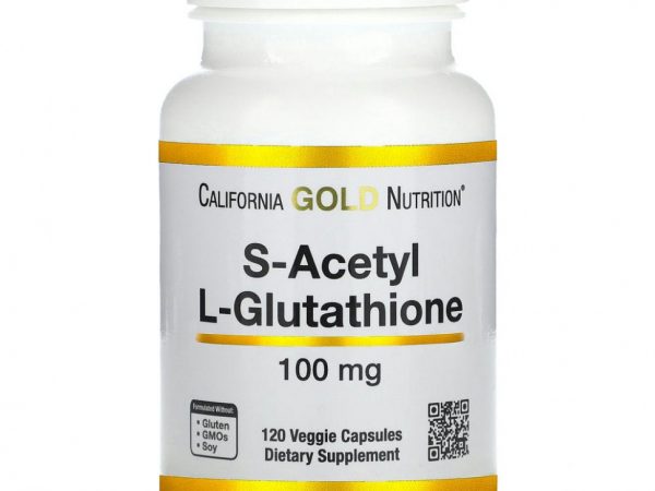 California Gold Nutrition, S-ацетил-L-глутатион, 100 мг, 120 растительных капсул