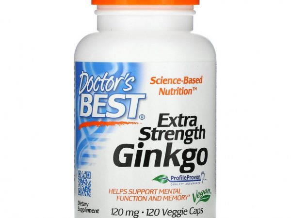 Doctor's Best, гинкго с повышенной силой действия, 120 мг, 120 вегетарианских капсул