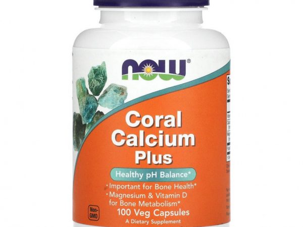 NOW Foods, Коралловый кальций плюс, 100 растительных капсул