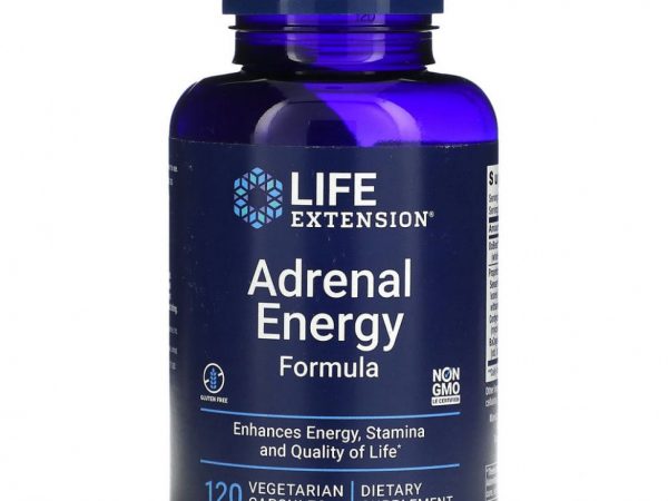 Life Extension, адреналиновая энергетическая формула, 120 вегетарианских капсул