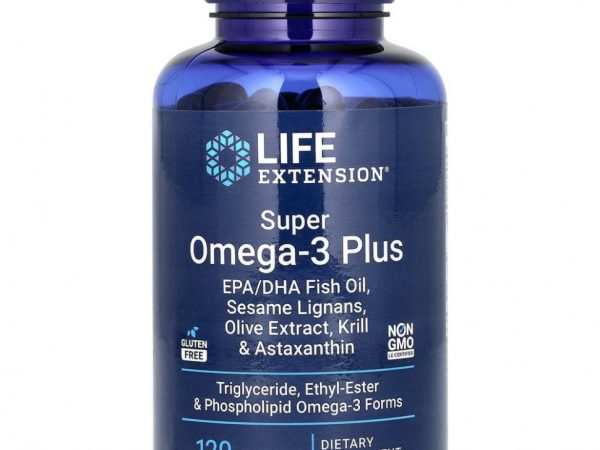 Life Extension, суперомега-3 плюс, 120 капсул