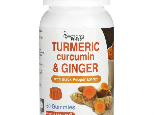 Doctor's Finest, Куркумин, куркумин и имбирь с экстрактом черного перца, 60 жевательных таблеток