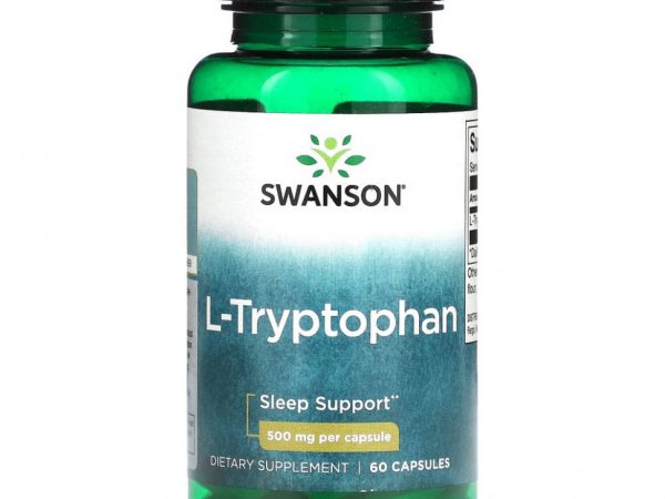 Swanson, L-триптофан, 500 мг, 60 капсул