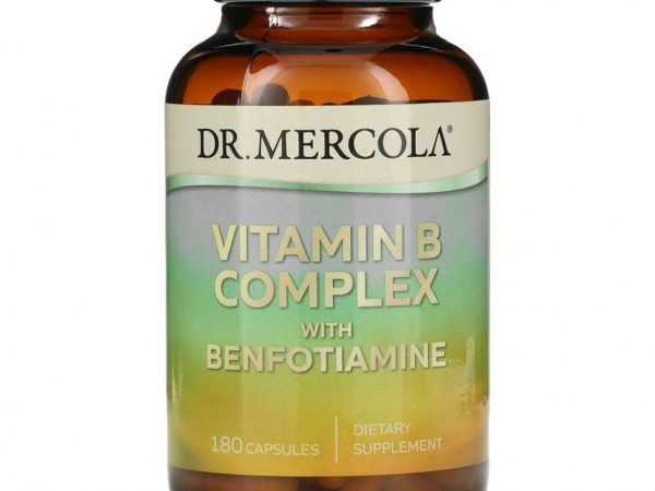 Dr. Mercola, Комплекс витаминов группы B с бенфотиамином, 180 капсул