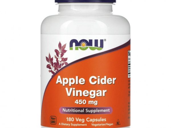 NOW Foods, яблочный уксус, 450 мг, 180 растительных капсул