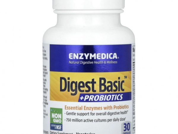 Enzymedica, Digest Basic, добавка с пробиотиками, 30 капсул