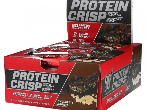 BSN, Protein Crisp, кранч с шоколадом, 12 батончиков, 57 г (2,01 унции) каждый