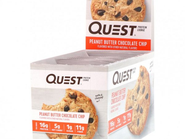 Quest Nutrition, Белковое печенье, арахисовое масло с шоколадной стружкой, 12 штук, по 2,04 унции (58 г) каждое