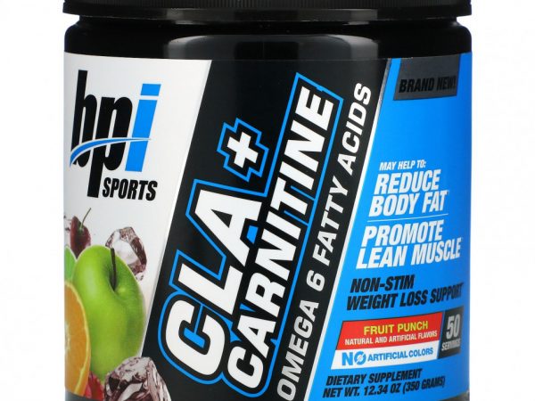 BPI Sports, КЛК + карнитин, добавка для тренировок, фруктовый пунш, 350 г (12,34 унции)