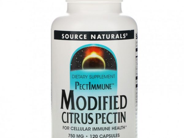 Source Naturals, PectImmune, модифицированный цитрусовый пектин, 750 мг, 120 капсул