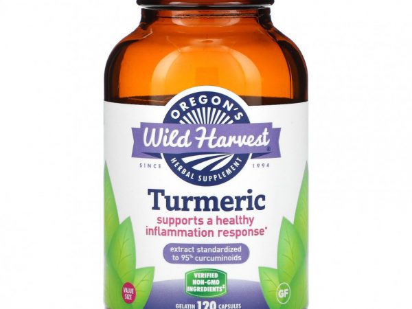 Oregon's Wild Harvest, Turmeric, 120 Vegetarian Capsules