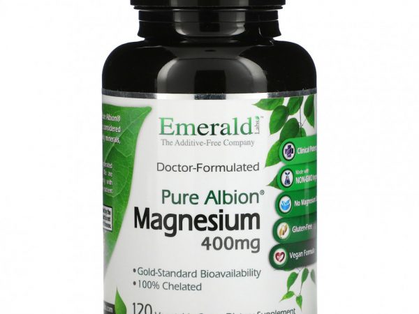 Emerald Laboratories, Чистый магний Albion, 100 мг, 120 растительных капсул