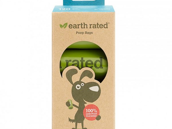 Earth Rated, пакеты для уборки за собаками, без запаха, 120 пакетов, 8 запасных рулонов